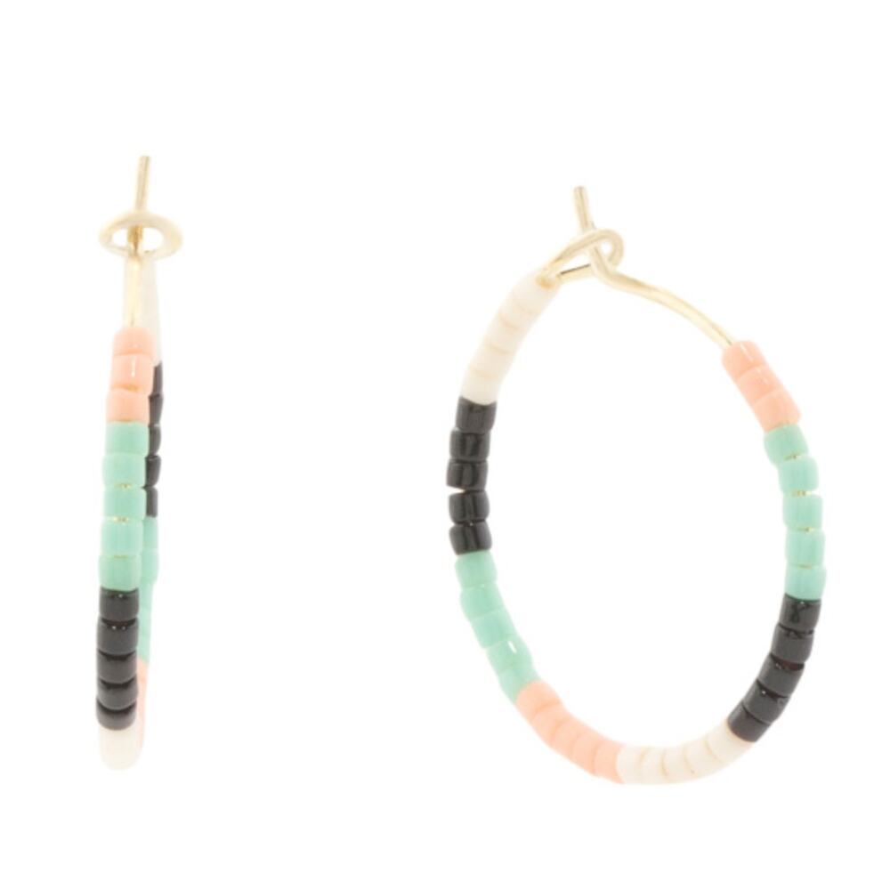 Gorjana Stripe hoop beaded earrings palm desert